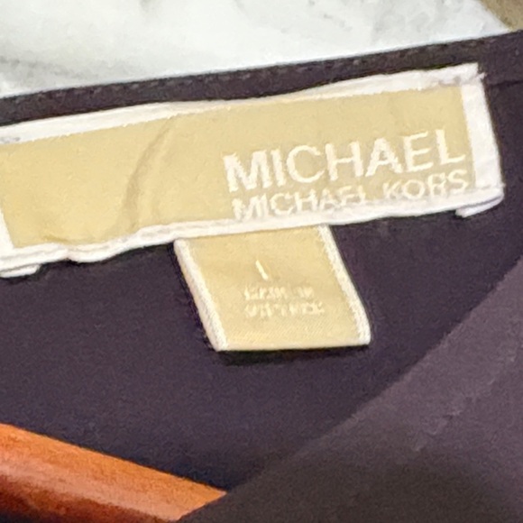 Michael Kors dark purple Long Sleeve Knot Dress, size large - Picture 2 of 12